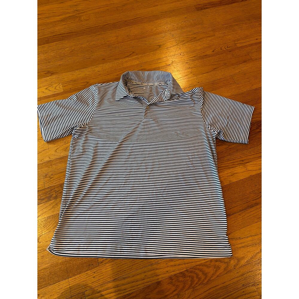 Walter Hogan  Polo Shirt Men’s Large Navy Blue Striped  Golf Performance Shirt